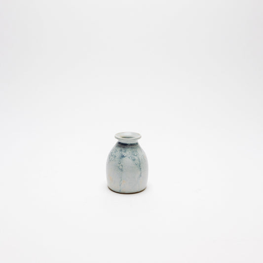 blue green cinco blanco wide lip bud vase small