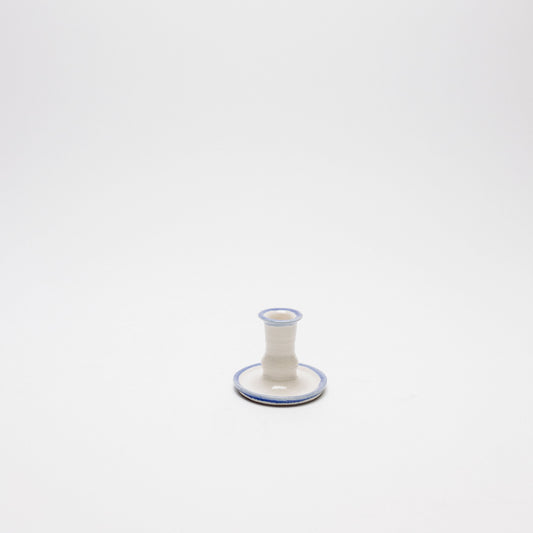 white blue rim candlestick short